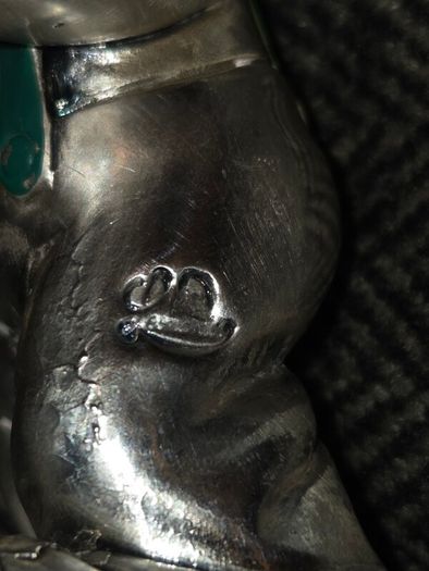 925 Sterling Silver Italian Clown Playing Violin Statue