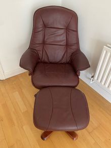 Swivel armchair & footstool