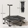 Fitness trampoline with adjustable T-handle, foldable, carry bag, 120 kg load capacity, steel, plastic, black Image 3