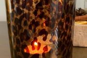 2 Jeff Banks Leopard Print T-Light Holders