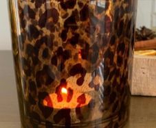 2 Jeff Banks Leopard Print T-Light Holders