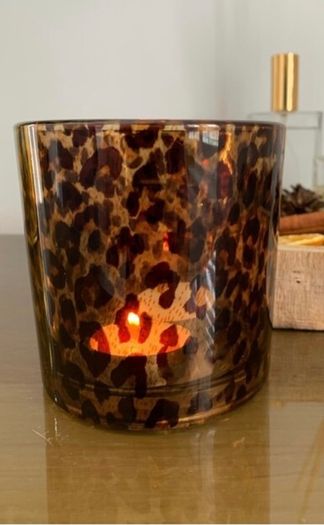 2 Jeff Banks Leopard Print T-Light Holders
