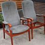 Pair of Vintage Cintique High Back Armchairs Image 3