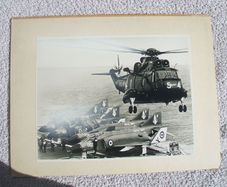 ROYAL NAVY (photoprints x 2) - Westland Sea King & SA30 Gazelle helicopters
