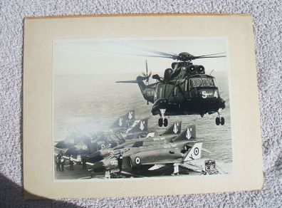 ROYAL NAVY (photoprints x 2) - Westland Sea King & SA30 Gazelle helicopters