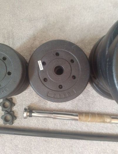 Full weight set and bench