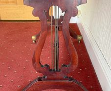Mid Century Vintage Regency Style Table with Lyre Design Sides