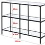 Console Table 100 x 30 x 73 cm Hallway Table Sideboard Side Table Steel Frame Tempered Glass Black Image 3