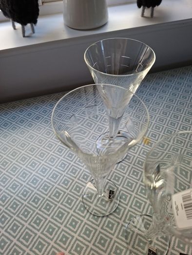 John Rocha Geo Incline cocktail Glasses x4