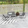 4-Piece Garden Set, 2 Armchairs, 2-Seater Sofa, Glass-Topped Table, Breathable Fabric, Steel Frame, Black Image 3