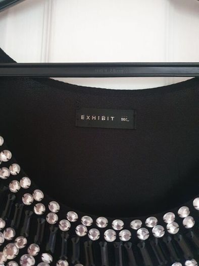 Ladies black diamonte dress