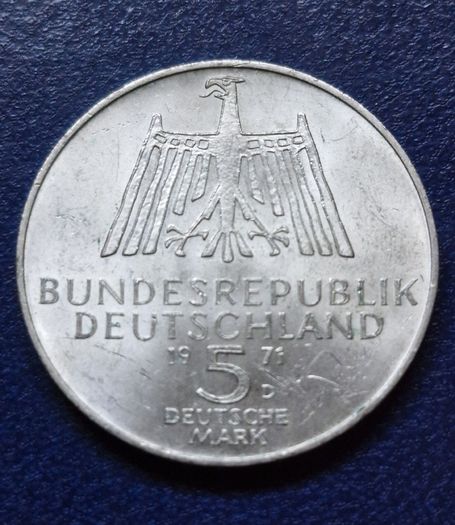 1971 Germany 5  Mark Albrecht Durer silver coin