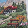 Framed cross stitch Mountain Scene Image 2