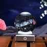 3.15" K9 Crystal 3D Solar System Ball with Sliver LED Colorful Lighting Touch Base, Engraving Solar System Star Planet Model Ornaments, Science Universe Astronomy Gifts for Astronomers Image 5