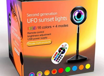 Lamp Projection - 16 Colour | Sunset Light with 24Keys Remote Multicolour -- USB Port--Colour Changing & Fade Mode (FREE POSTAGE)