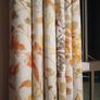 90 x 90 Eyelet Orange Orchre Yellow floral curtains (3 pairs) Image 2