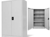 Office Cabinet 90x40x140cm Steel Grey