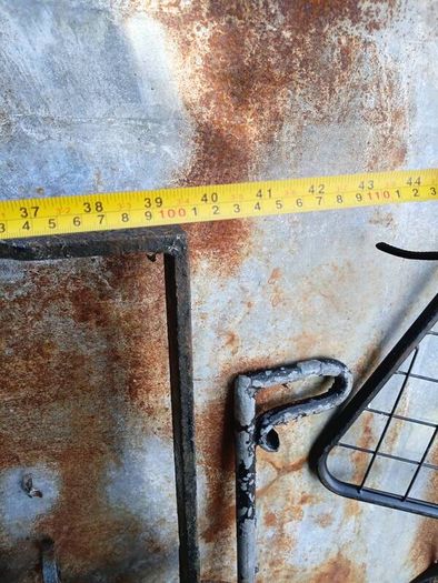 : Antique wrought iron garden gate.