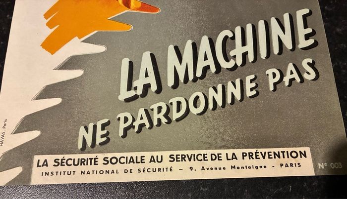 Original 1949 French Industrial Safety Poster