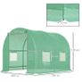 Reinforced Walk in Polytunnel Greenhouse with Roll Up Door, Galvanised Steel Frame and Zipped Door Windows, 2.5 x 2 m Image 2