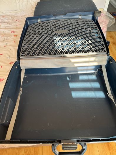 2 American tourist hard shell suitcases