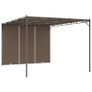 Garden Gazebo with Side Curtain 4x3x2.25 m Taupe Image 4