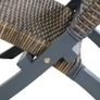Relaxing Chair Grey Natural Kubu Rattan and Solid Mahogany Wood Image 6