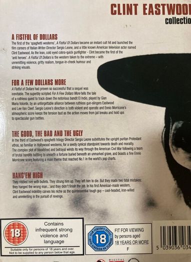 Clint Eastwood Collection DVD Box Set (The Dollars Trilogy + Hang 'Em High)