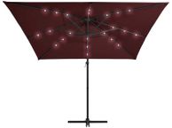 main image for ad Cantilever Umbrella with LED lights Bordeaux Red 250x250 cm