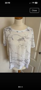 Yaya white grey viscose top size 10-12