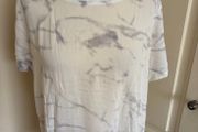 Yaya white grey viscose top size 10-12