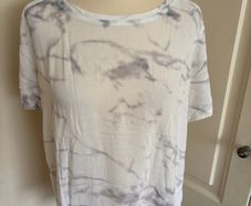 Yaya white grey viscose top size 10-12