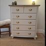 Beautiful 6 Drawer Chest of Drawers with Natural Wood Top Image 2