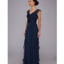 ADRIANNA PAPELL Tiered Chiffon Cap Sleeves Dress Image 3