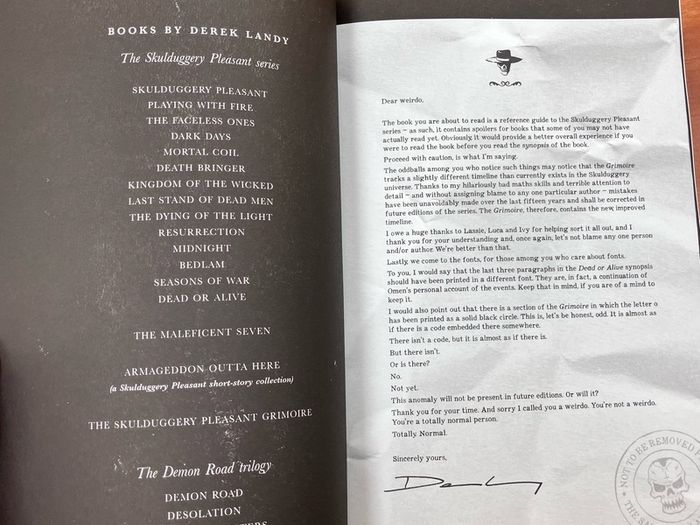 The Skulduggery Pleasant Grimoire by Derek Landy