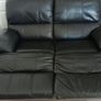 2 seater recliner sofa black leather Image 2