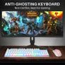 Raptor White Gaming Keyboard And Mouse Set With Large Mouse Pad, Rainbow LED Illustrated Keys, USB Wired Desktop Combo, UK Layout, For Desktop PC, Laptop, PS4, PS5, Xbox One Image 3