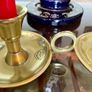 Pair Round Brass Candlestick Holders Considered by Helen James Collection Image 5