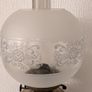 Oil Lamp Antique Victorian Brass Column Oil Lamp  Duplex English Made with Etched Glass Globe & Chimney Image 2