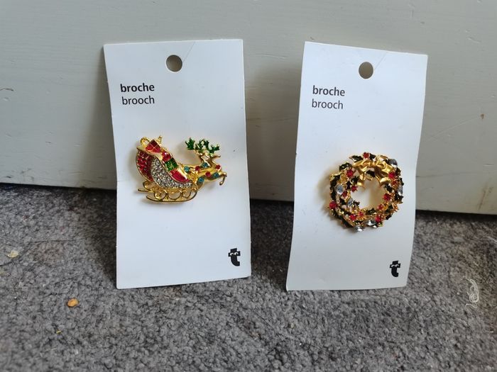 ear studs and brooch