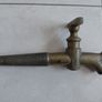 Antique French solid brass oak barrel tap or spigot Image 2