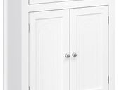_bathroom cabinet, bathroom cabinet with drawer and adjustable intermediate compartment, kitchen cabinet, storage cabinet, country house style, MDF panels, 60 x 30 x 80 cm, white