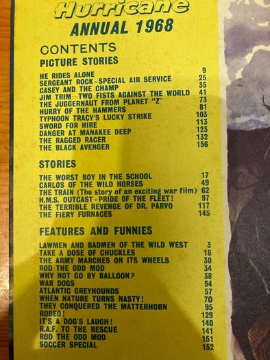 Comic: 'Hurricane' annual 1968
