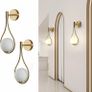 Sconces with Milky Glass Globe and Brushed Brass Finish - Modern Wall Mount Light Fixture for Bedroom, Bathroom, Living Room and Hallway Image 4