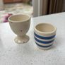 Set of 2 Ceramic Egg Cups Red Polka Dot & Blue Striped Image 3