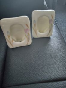 Two small ceramic photo frames