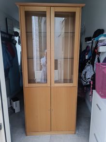 Wooden Display Cabinet with Glass Doors: Originally from Arnotts 190 euro ONO