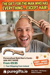 Personalised Bald Man's Comb | Funny Gift for Bald Men | Custom Name Bald Joke Gift | Secret Santa Gift for Him | Novelty Gift for Dad