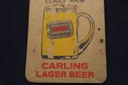 Carling Lager : Men Like Carling Lager - Vintage 1960s Beer Mat/Coaster