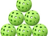 Pickleball Balls Outdoor with 40 Small Precisely Drilled Holes, Durable and Consistent Bounce Outdoor Picklebal Balls, 6-Pack